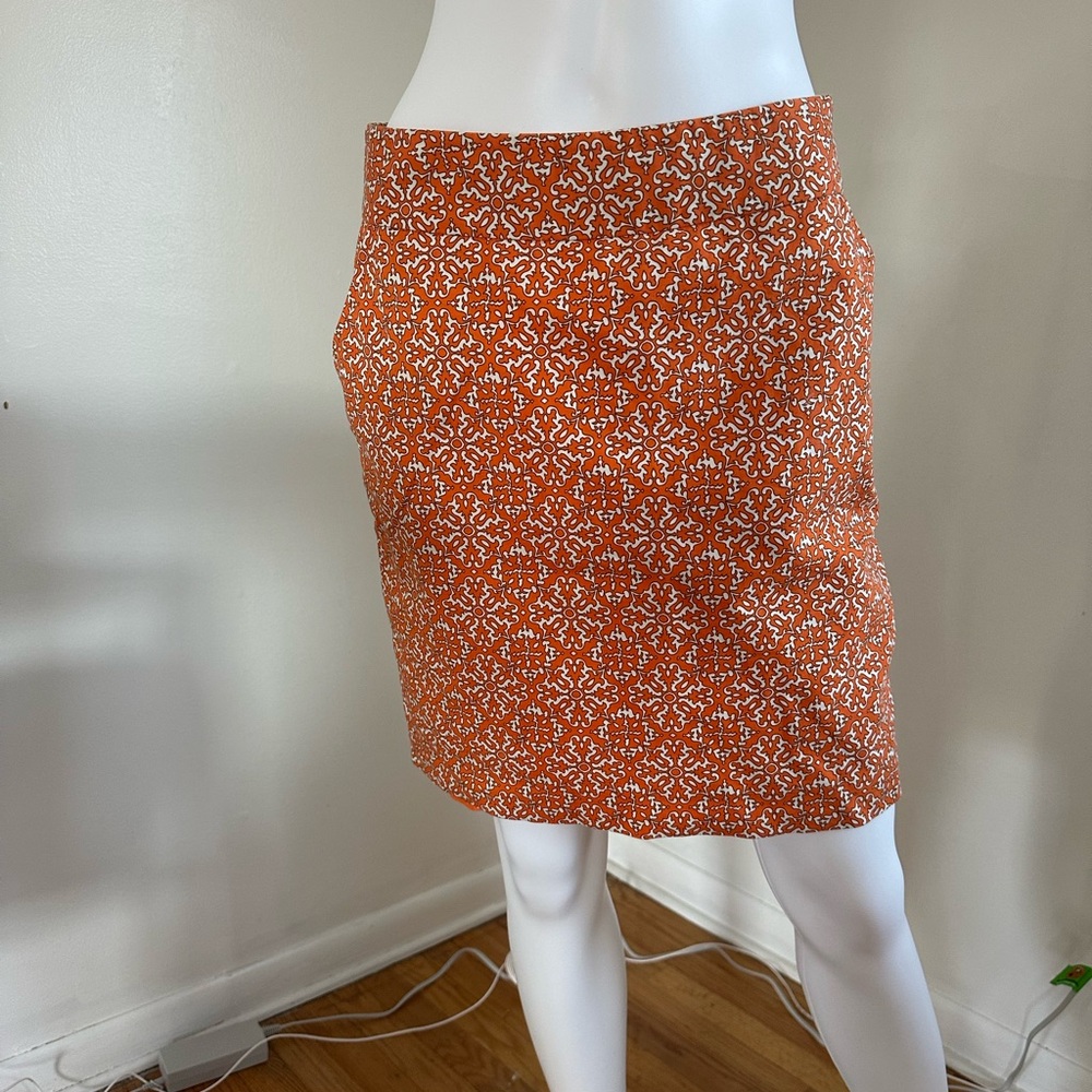Orange Patterned Women's Skirt